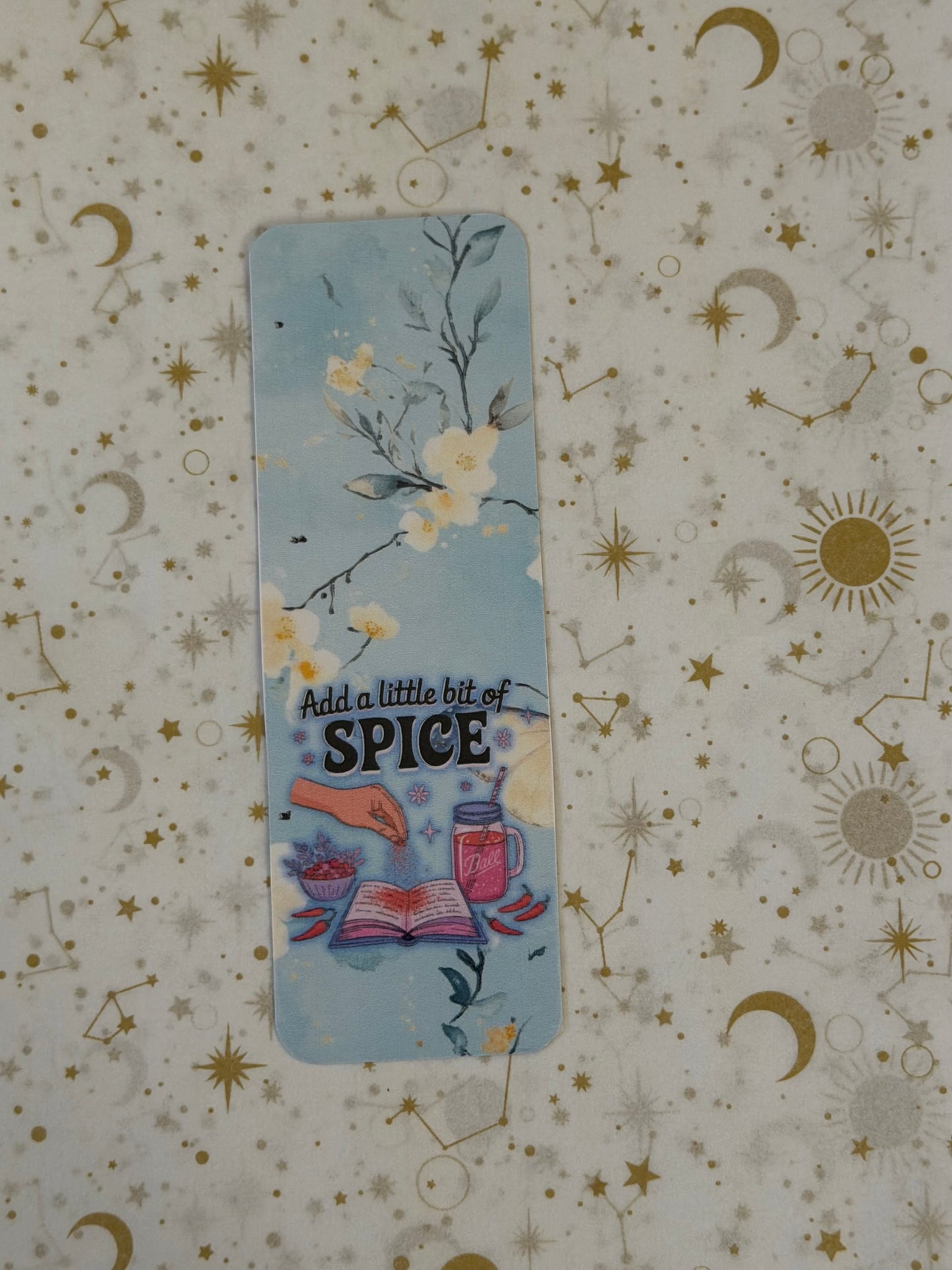Bluebell Dreams Collection Add A Little Spice Bookmark | Butterfly Bookmark | Floral Bookmark | Book Lover Gift | Laminated Bookmark