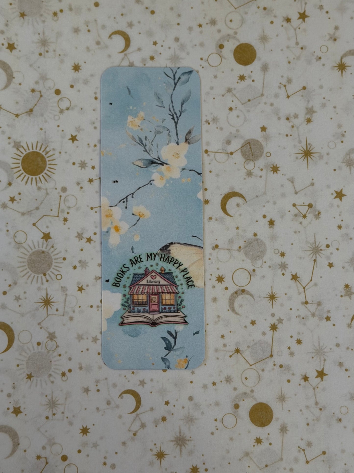 Bluebell Dreams Collection Books Are My Happy Place Bookmark | Butterfly Reader Gift | Floral Bookmark | Laminated Book Lover Gift