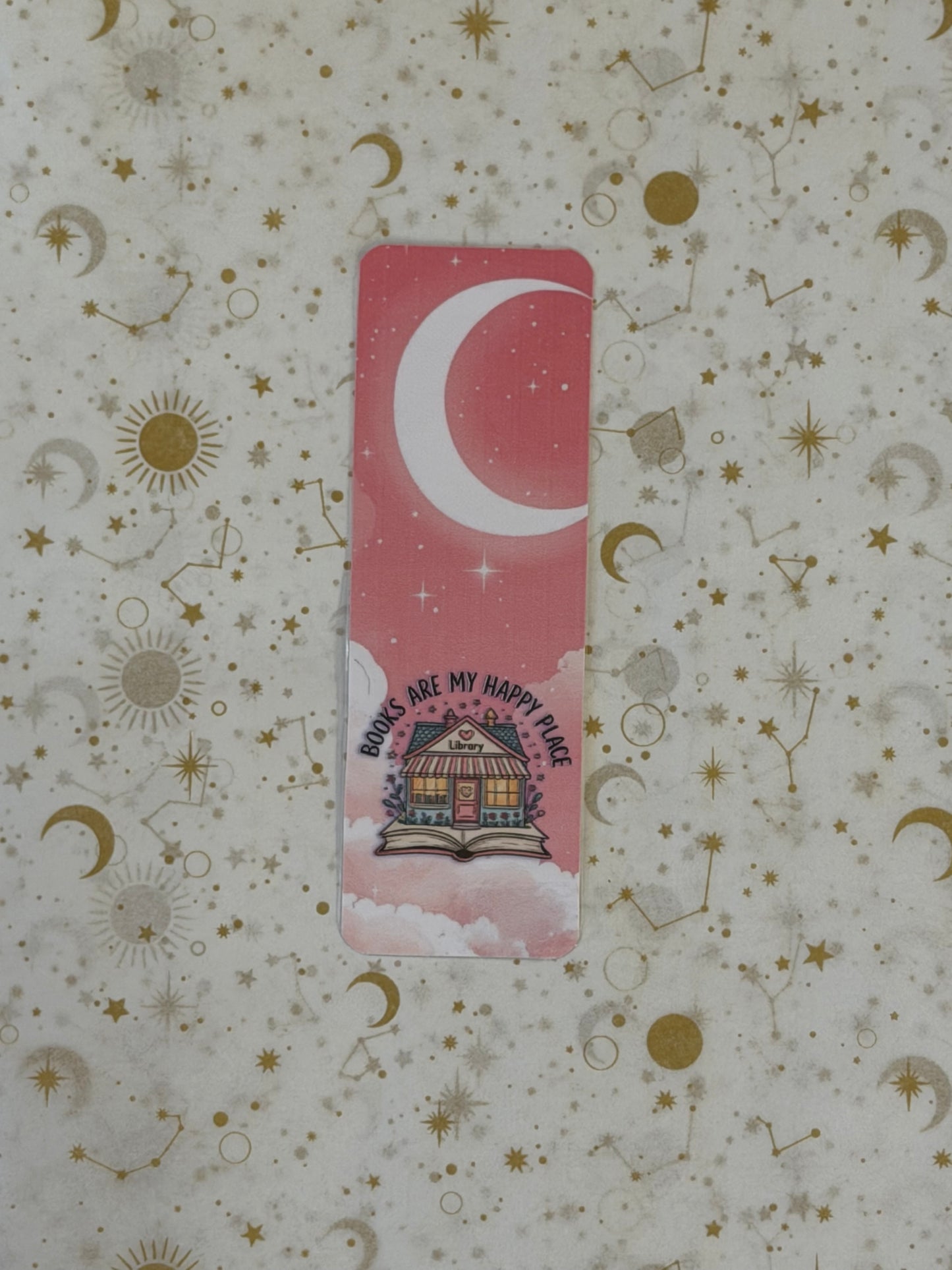 Sugar Moon Collection Books Are My Happy Place Bookmark | Book Lover Gift | Reading Accessory | Laminated Bookmark