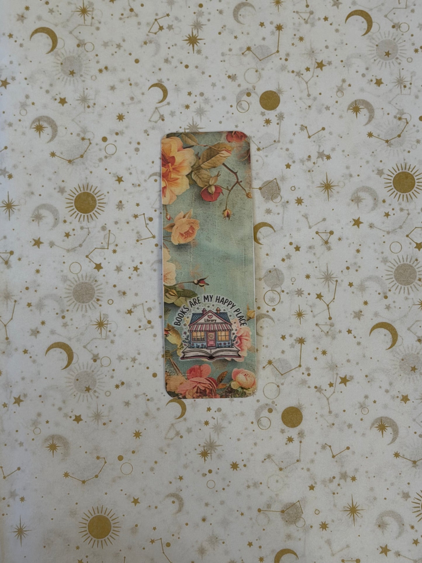 Sage Petals Collection Books Are My Happy Place Bookmark | Book Lover Gift | Floral Bookmark | Reading Accessory | Laminated Bookmark