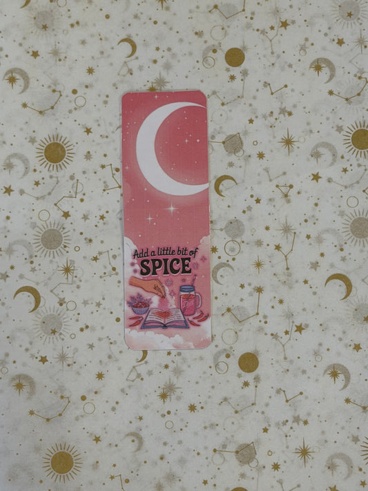 Sugar Moon Collection Add A Little Spice Bookmark | Book Lover Gift | Fantasy Reader Bookmark | Laminated Bookmark | Booktok Gif