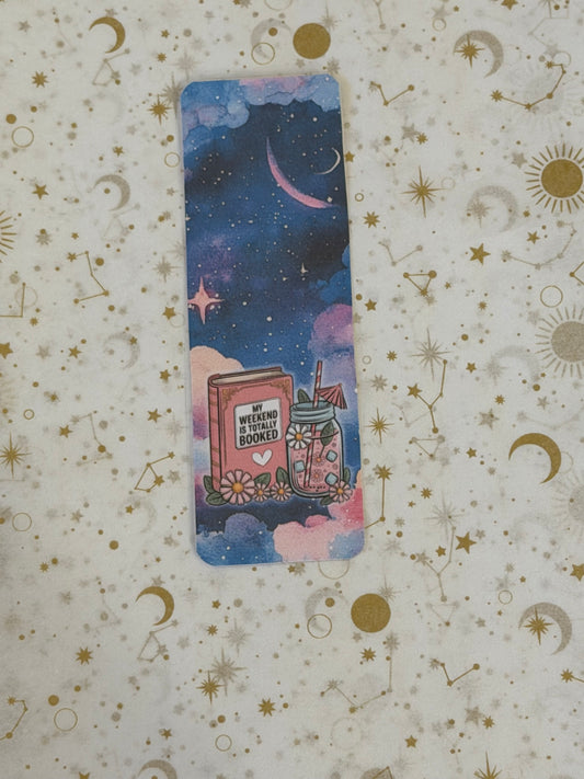 Dreamscape Collection My Weekend Is Totally Booked Bookmark | Book Lover Gift | Galaxy Bookmark | Laminated Reading Accessory