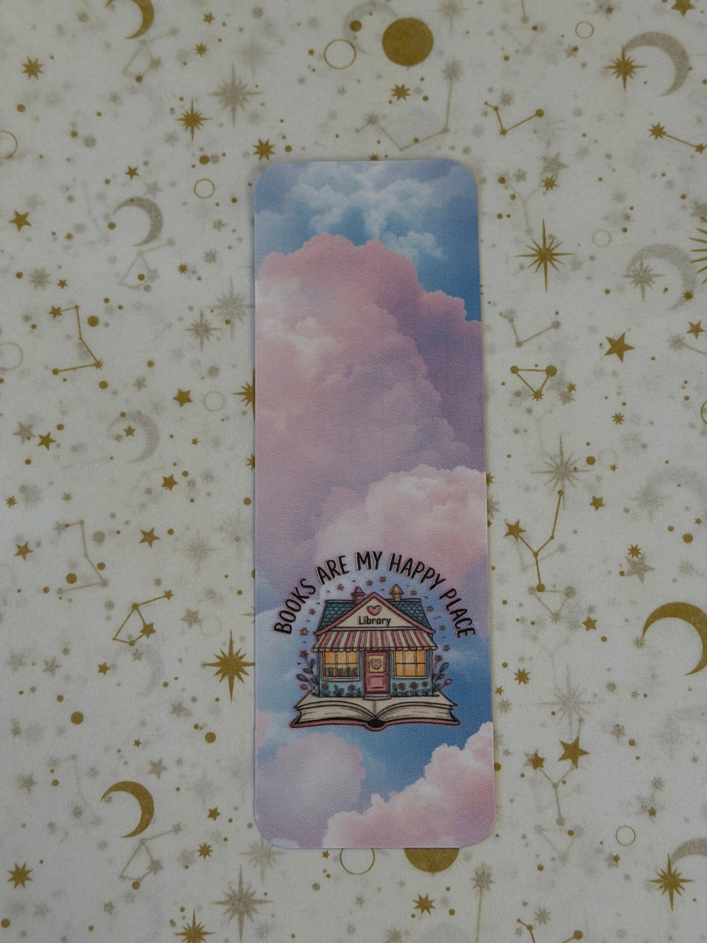 Soft Daydreams Collection Books Are My Happy Place Bookmark | Cloud Bookmark | Book Lover Gift | Reading Accessory