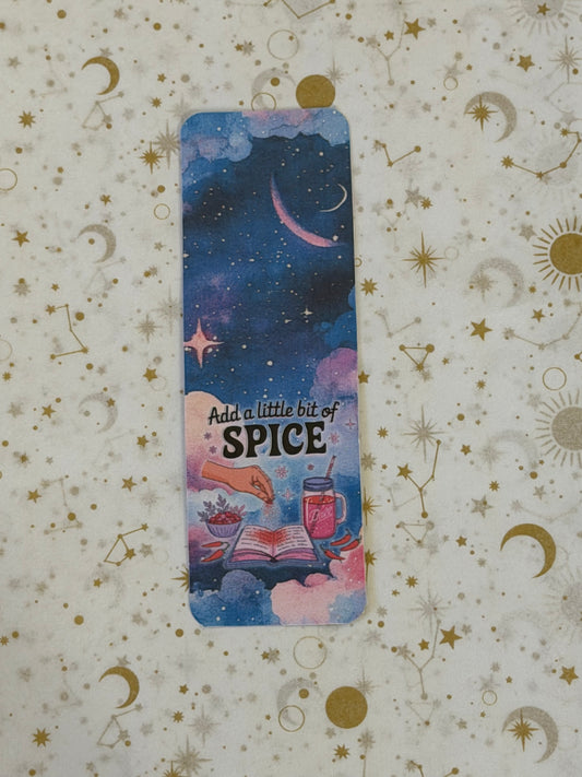 Dreamscape Collection Add A Little Spice Bookmark | Celestial Bookmark | Galaxy Bookmark | Fantasy Reader Gift | Laminated Bookmark