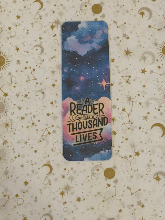 Dreamscape Collection A Reader Lives A Thousand Lives Bookmark | Galaxy Bookmark | Celestial Reader Gift | Book Lover Accessory