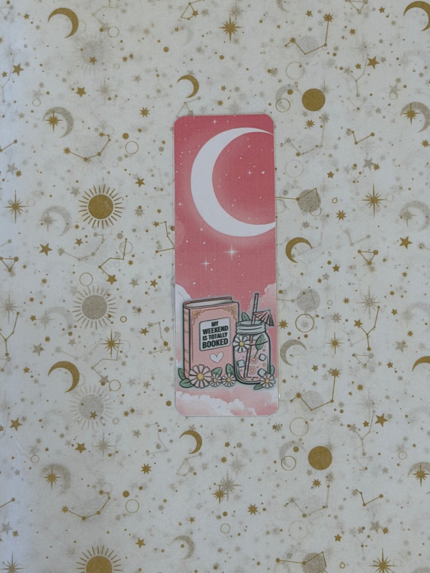 Sugar Moon Collection My Weekend Is Totally Booked Bookmark | Reader Gift | Funny Book Lover Bookmark | Laminated Bookmark