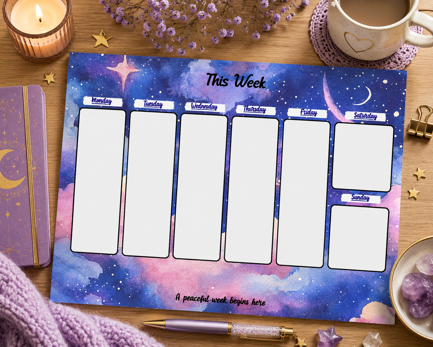 Dreamscape Weekly Planner Tear-Away Pad | Full Layout | 52 Sheets | Desk Planner | Gift for Her (Copy)