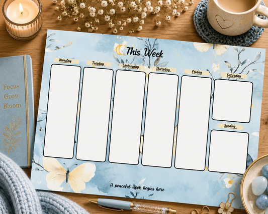 Bluebell Dreams Weekly Planner Tear-Away Pad | Full Extended Layout | 52 Sheets | Desk Planner | Gift for Her (Copy)