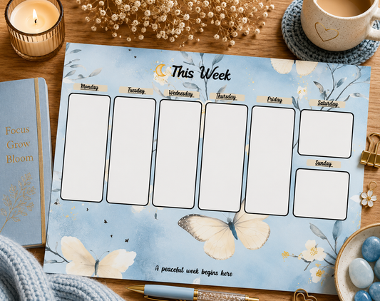 Bluebell Dreams Weekly Planner Tear-Away Pad | Soft Layout | 52 Sheets | Desk Planner | Gift for Her