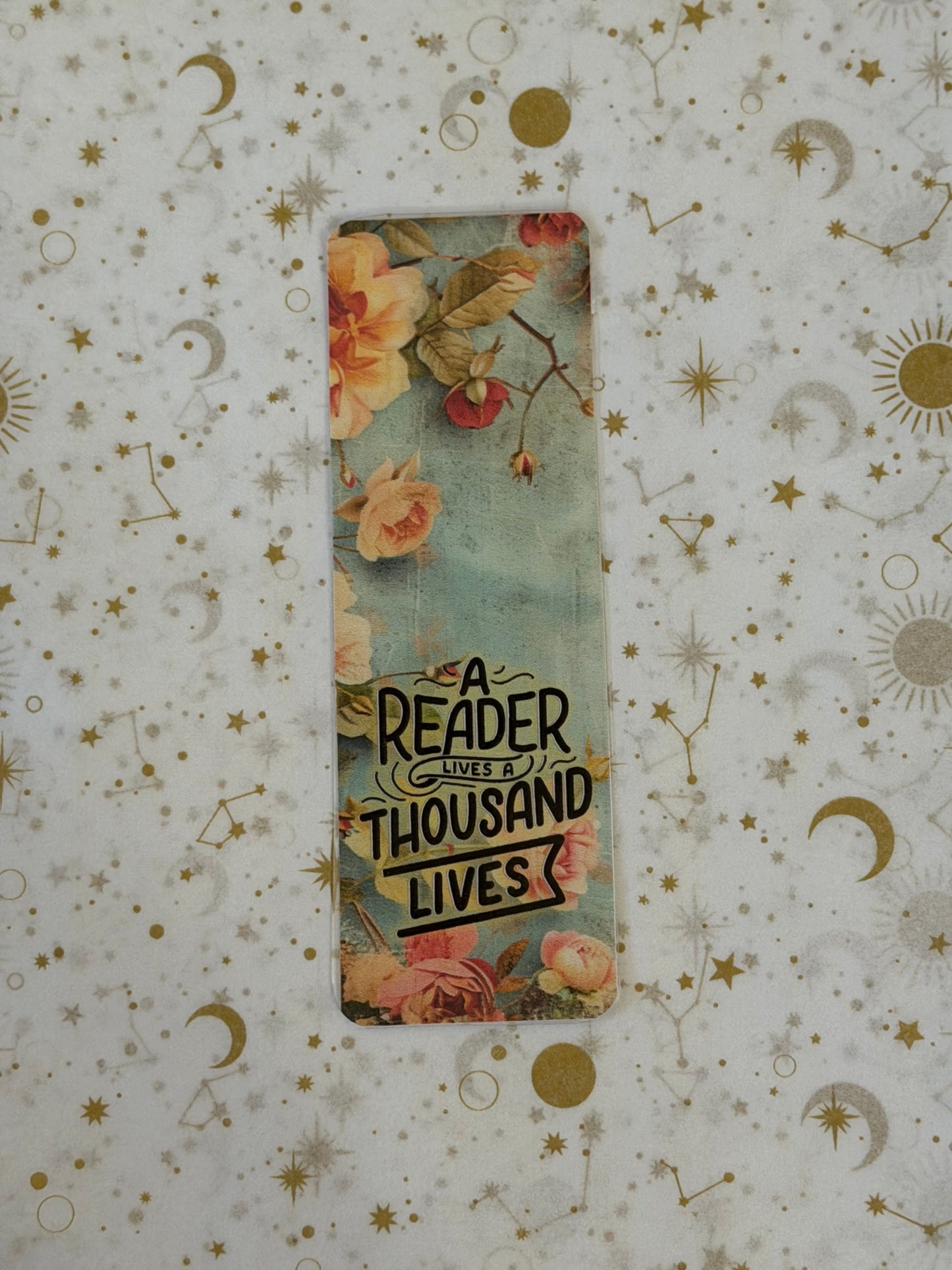Sage Petals Collection A Reader Lives A Thousand Lives Bookmark | Reader Gift | Book Lover Bookmark | Floral Bookmark | Laminated Bookmark