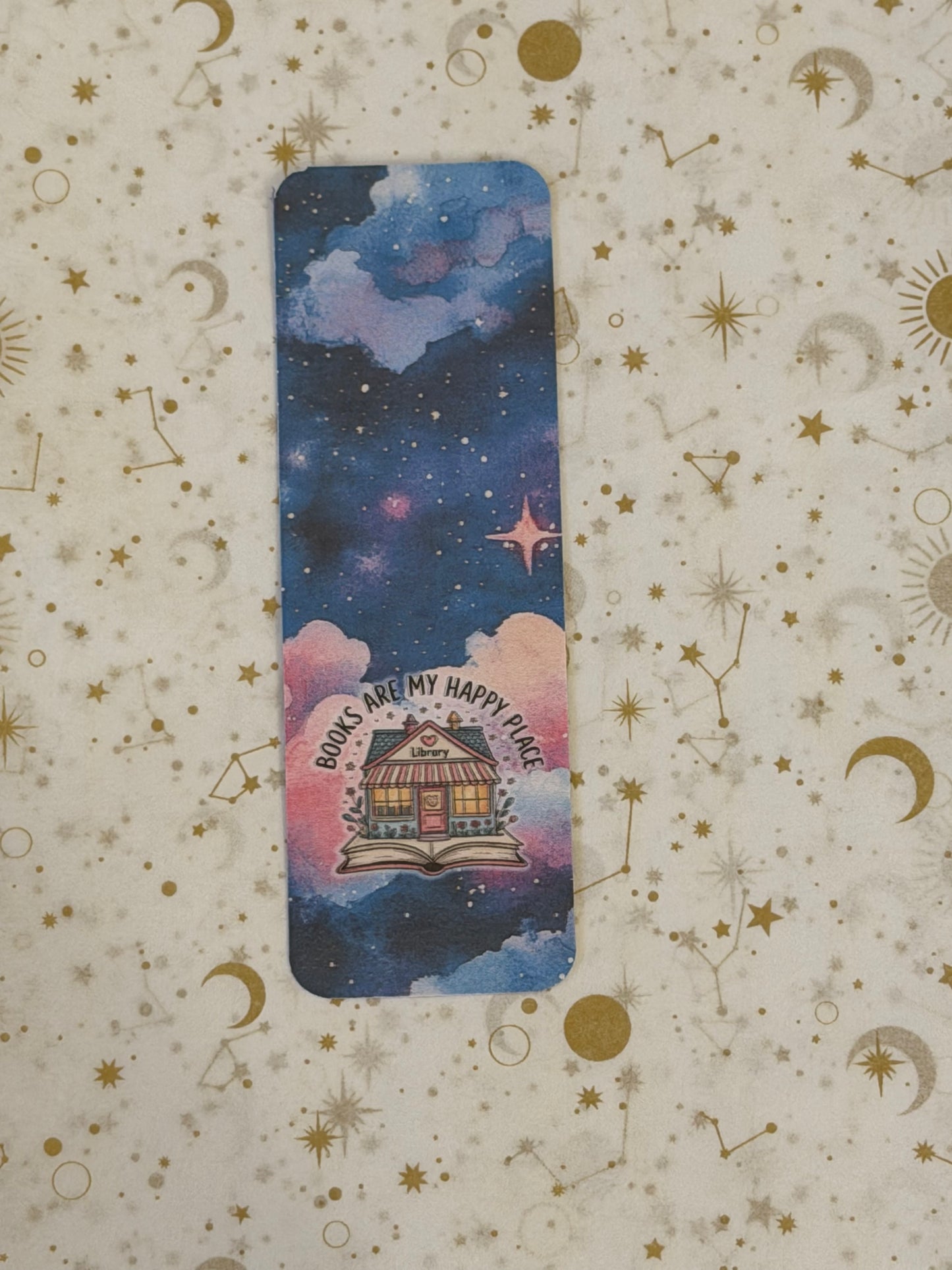 Dreamscape Collection Books Are My Happy Place Bookmark | Celestial Bookmark | Book Lover Gift | Galaxy Reader Bookmark