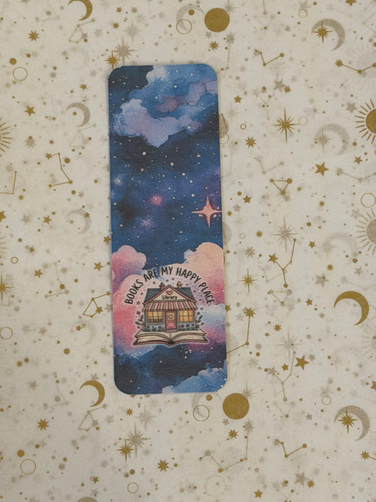 Dreamscape Collection Books Are My Happy Place Bookmark | Celestial Bookmark | Book Lover Gift | Galaxy Reader Bookmark