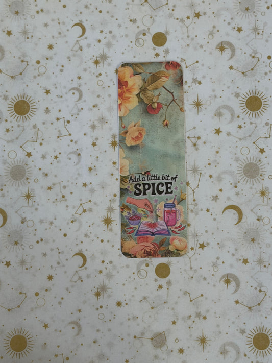 Sage Petals Collection Add A Little Spice Bookmark | Sage Green Bookmark | Book Lover Gift | Cottagecore Reader Bookmark | Laminated Bookmark