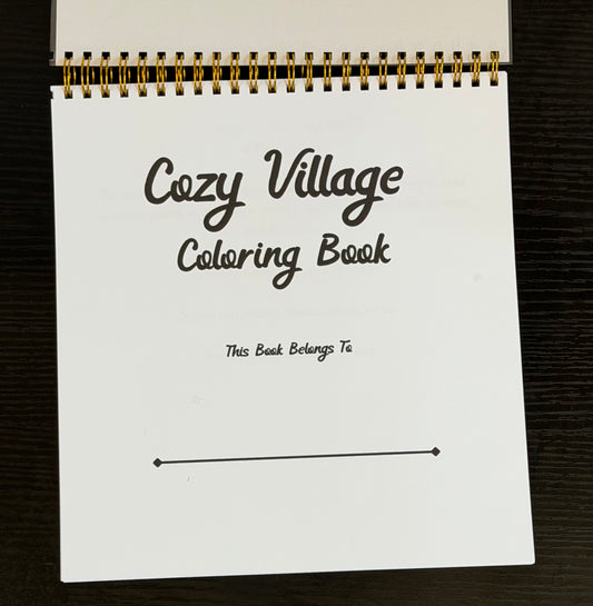Cozy Village Coloring Book | Cottagecore Adult Coloring Book | 40 Pages | Spiral Bound | Cute Places Sweet Moments Simple Joys